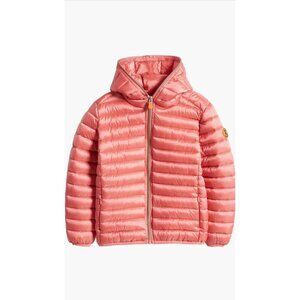 Save The Duck Kids Rosy Shiny Puffer Jacket Hood & Zip Closure Bloom Pink 2T